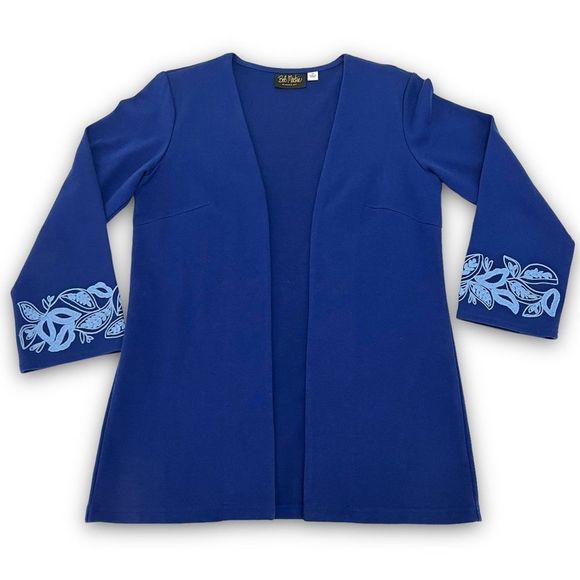 Bob Mackie Wearable Art Blue Embroidered Tank And Cardigan Matching Set Size XS - Picture 5 of 16